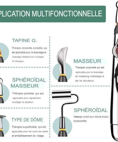 Stylo d'acupuncture 5 en 1 multifonction électronique pour le soulagement de la douleur par thérapie énergétique de massage